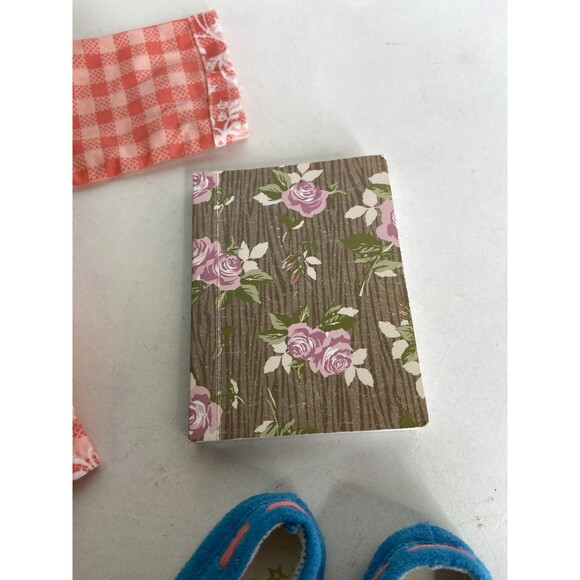 American Girl Doll Clothes Tenney Grant’s Gingham Pajamas PJs Shoes Outfit Book - Picture 2 of 9